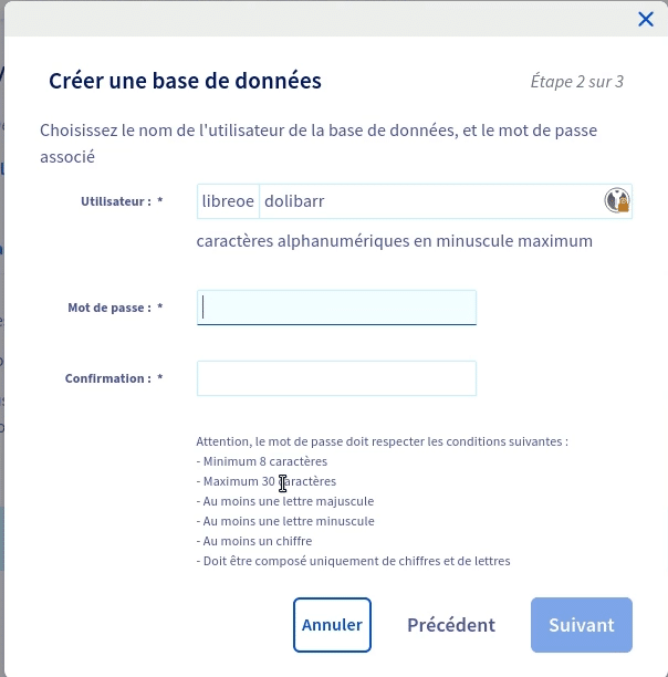 Création d'une base de donnée OVH 3